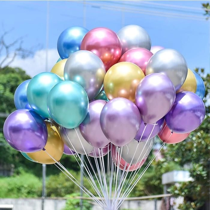 Krom Parlak Balon - 50 Adet