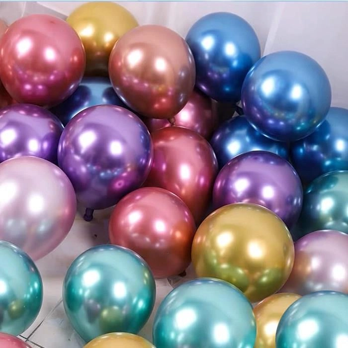 Krom Parlak Balon - 50 Adet