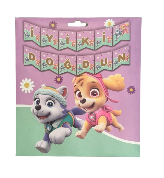 Paw Patrol Skye ve Everest İyi ki Doğdun Banner Afiş