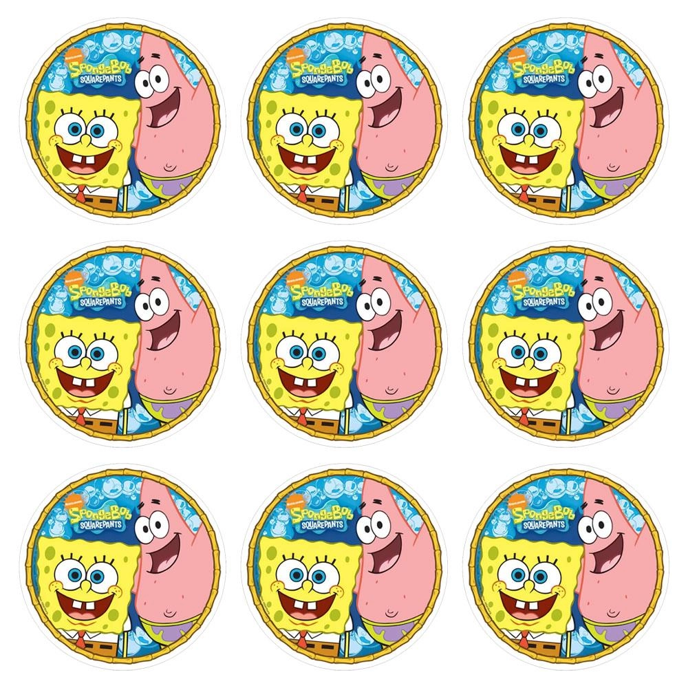 Sünger Bob Temalı Etiket 10 Adet - 5 cm
