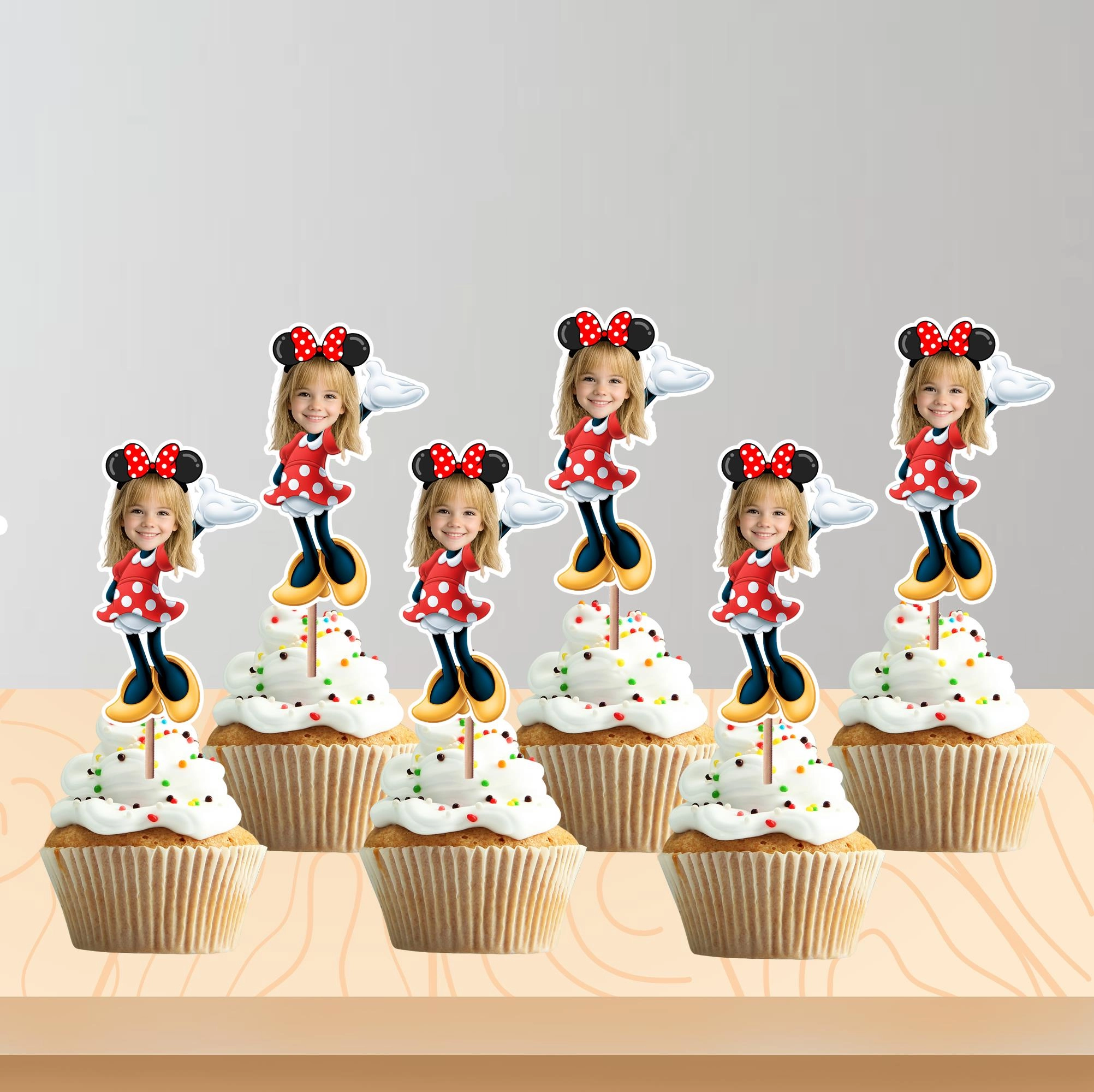 Kişiye Özel Minnie Mouse Kafa Kürdan 8’li Set