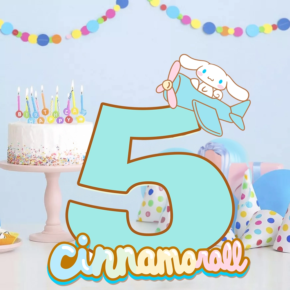 Sanrio Cinnamoroll Temalı 5 Rakam Dekoratif Pano