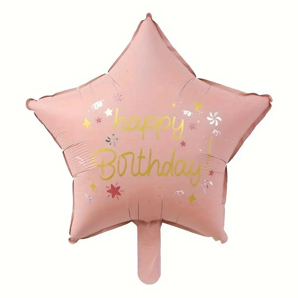Pembe Retro Happy Birthday Folyo Balon
