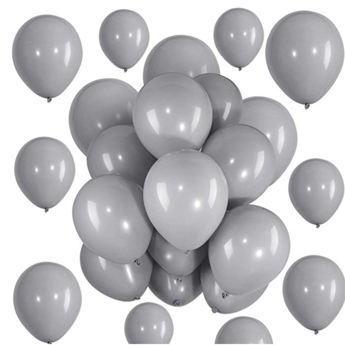 Pastel Gri Baskısız Lateks Balon - 5 Adet