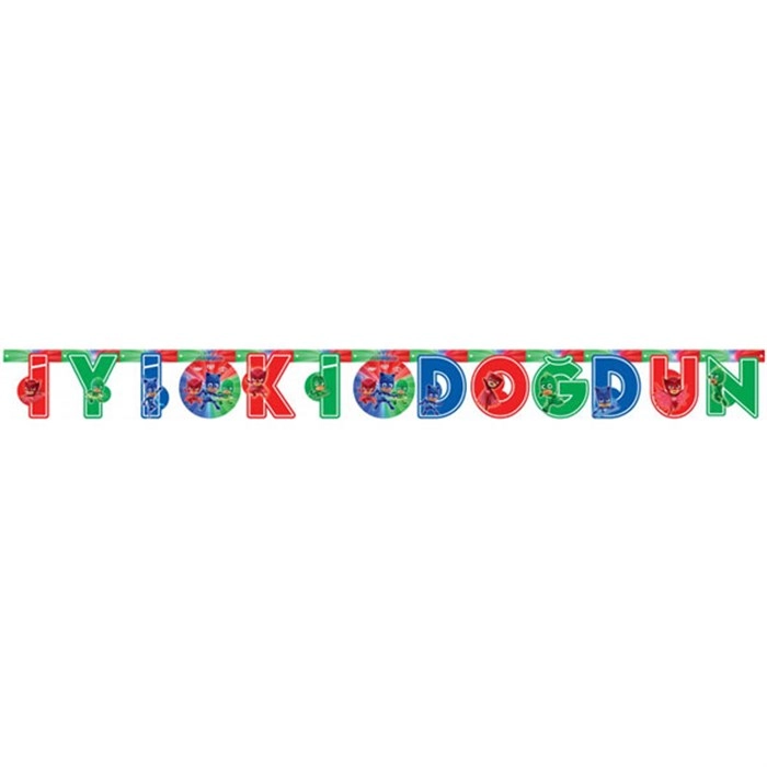 Pj Masks Pijamaskeliler Doğum Günü İyi ki Doğdun Yazı Seti