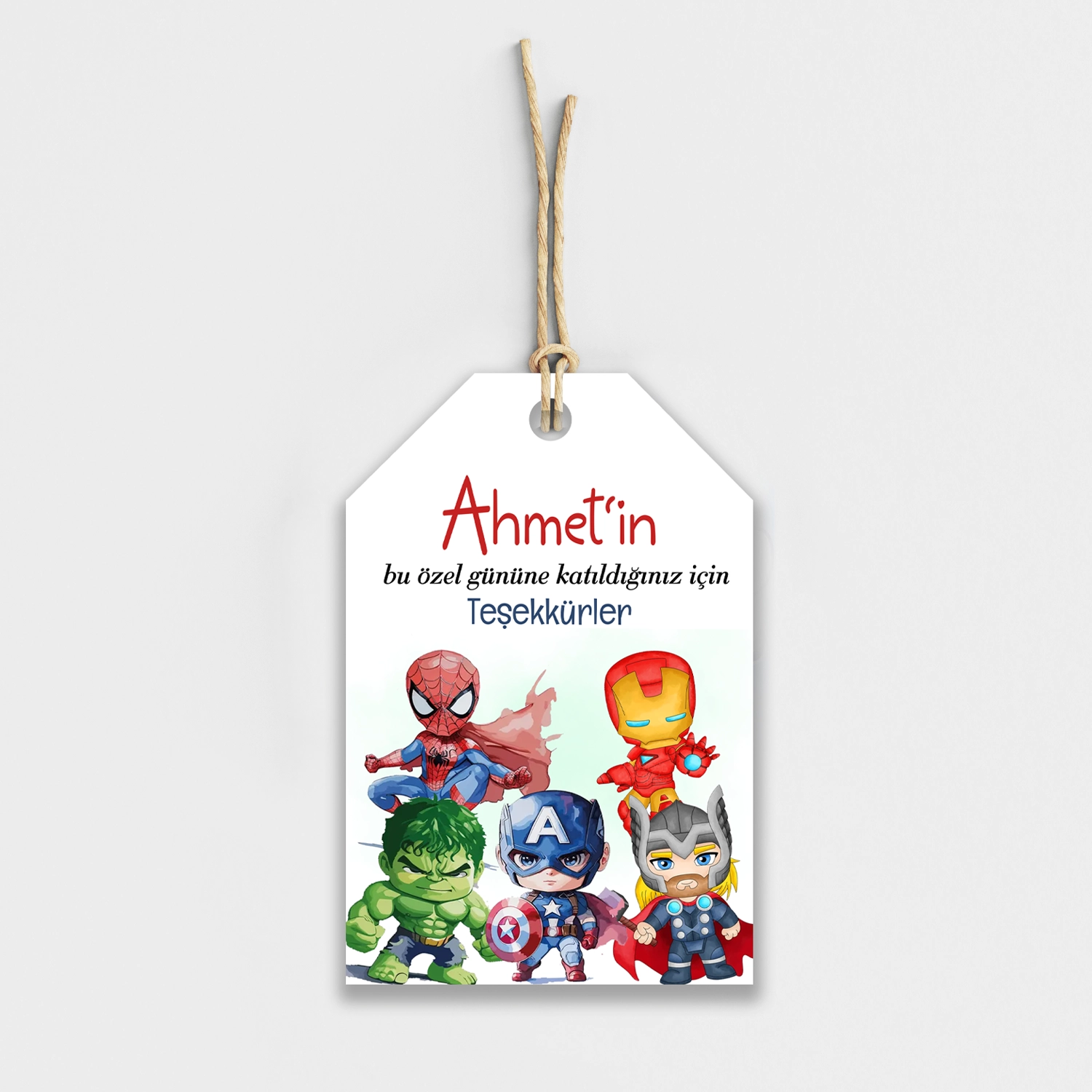 Avengers Kişiye Özel Teşekkür Kartı 8’li