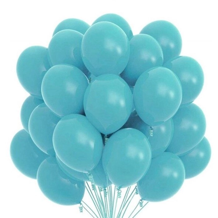 Turkuaz Baskısız Lateks Balon - 5 Adet