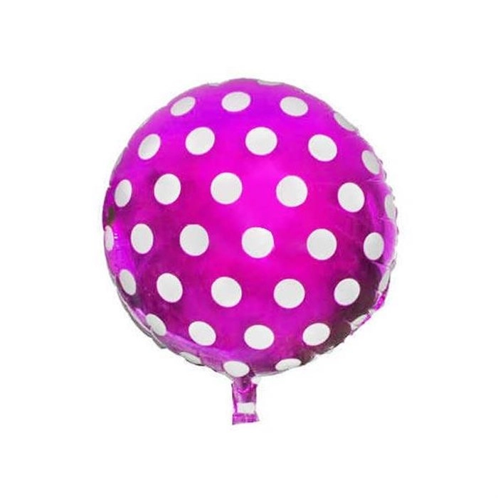 Beyaz Puantiyeli Pembe Folyo Balon