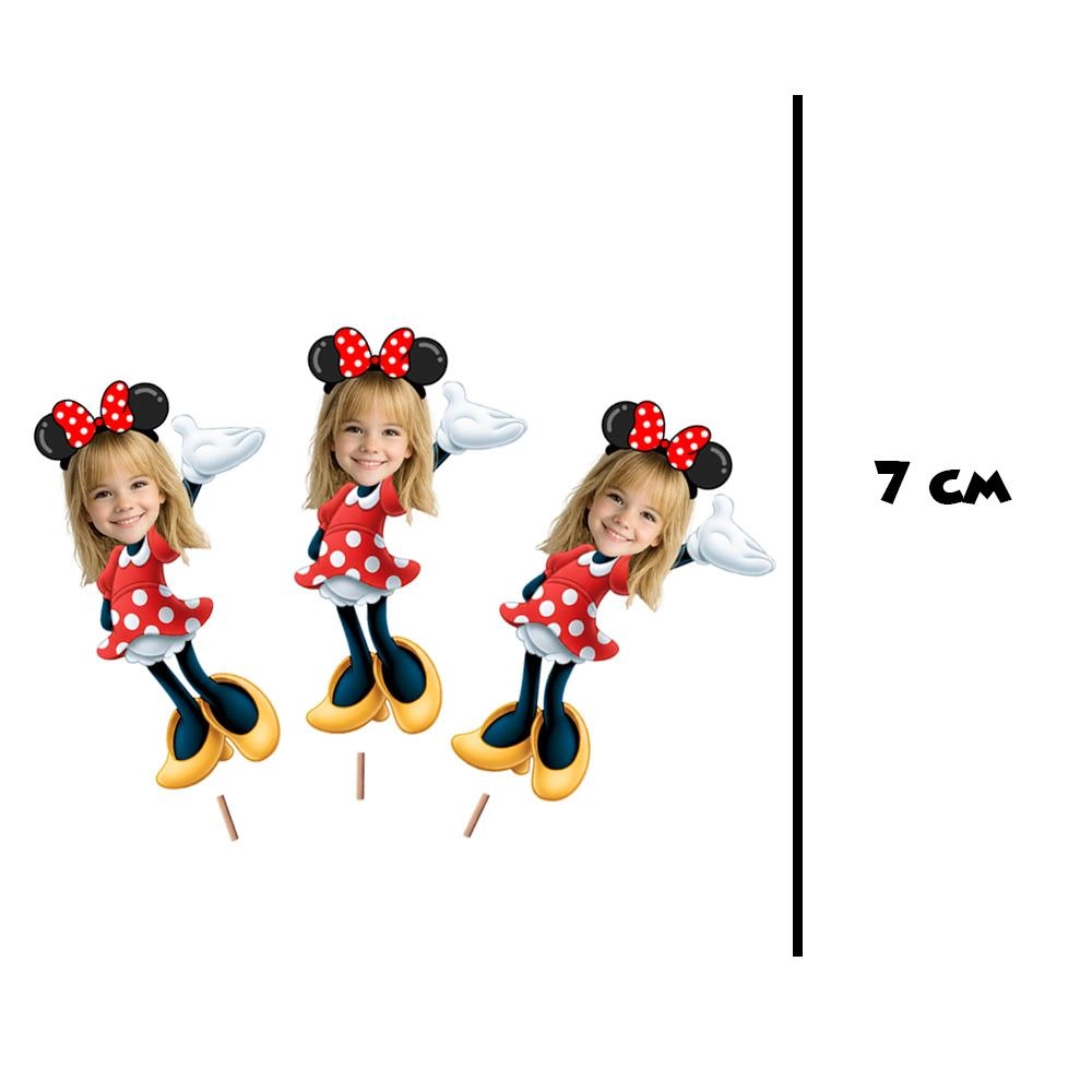 Kişiye Özel  Minnie Mouse Temalı Pano ve Pasta Süsü Seti