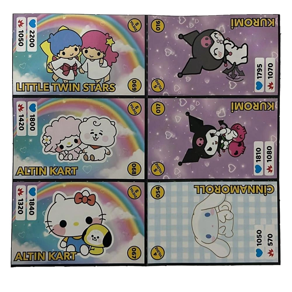 Kuromi Temalı Hediyelik Sticker ve Kart