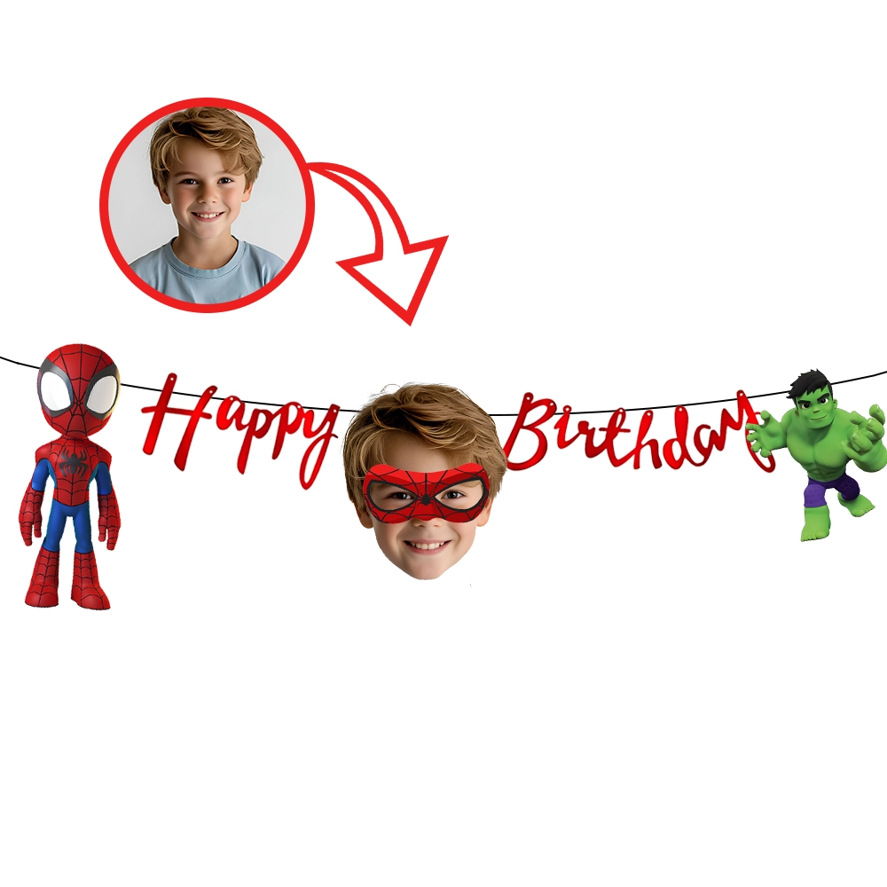 Kişiye Özel Spidey Temalı Happy Birthday Afiş Banner