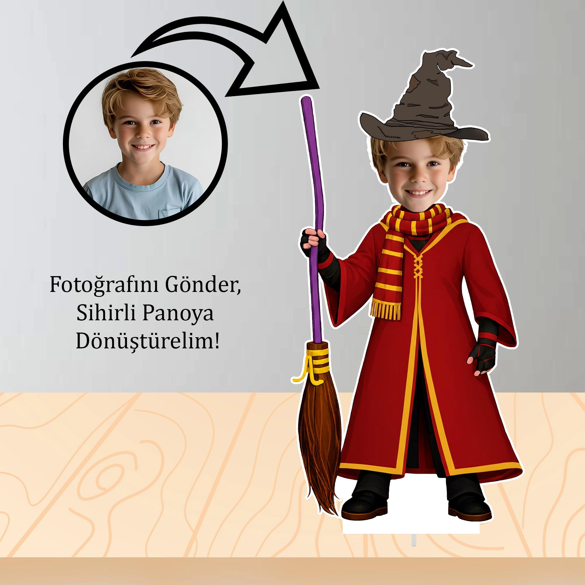 Kişiye Özel Harry Potter Gryffindor Temalı Ayaklı Pano
