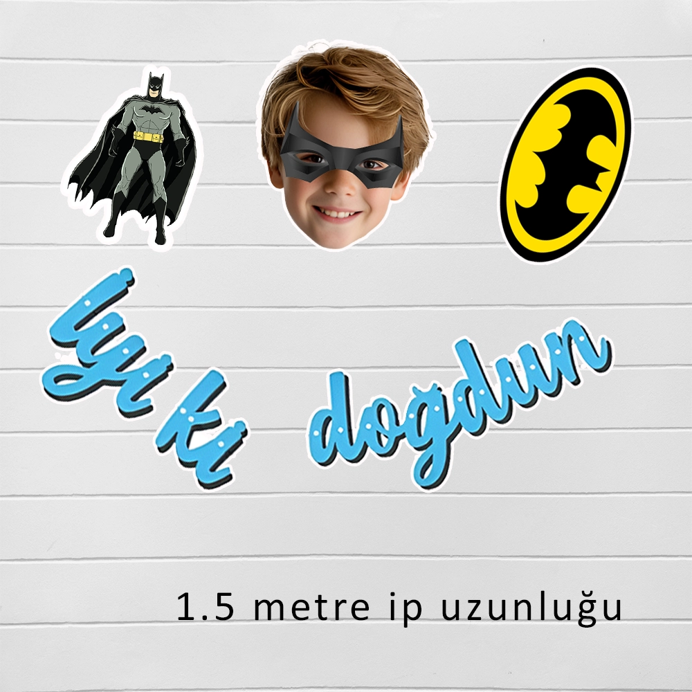 Kişiye Özel Batman Temalı Happy Birthday Afiş Banner