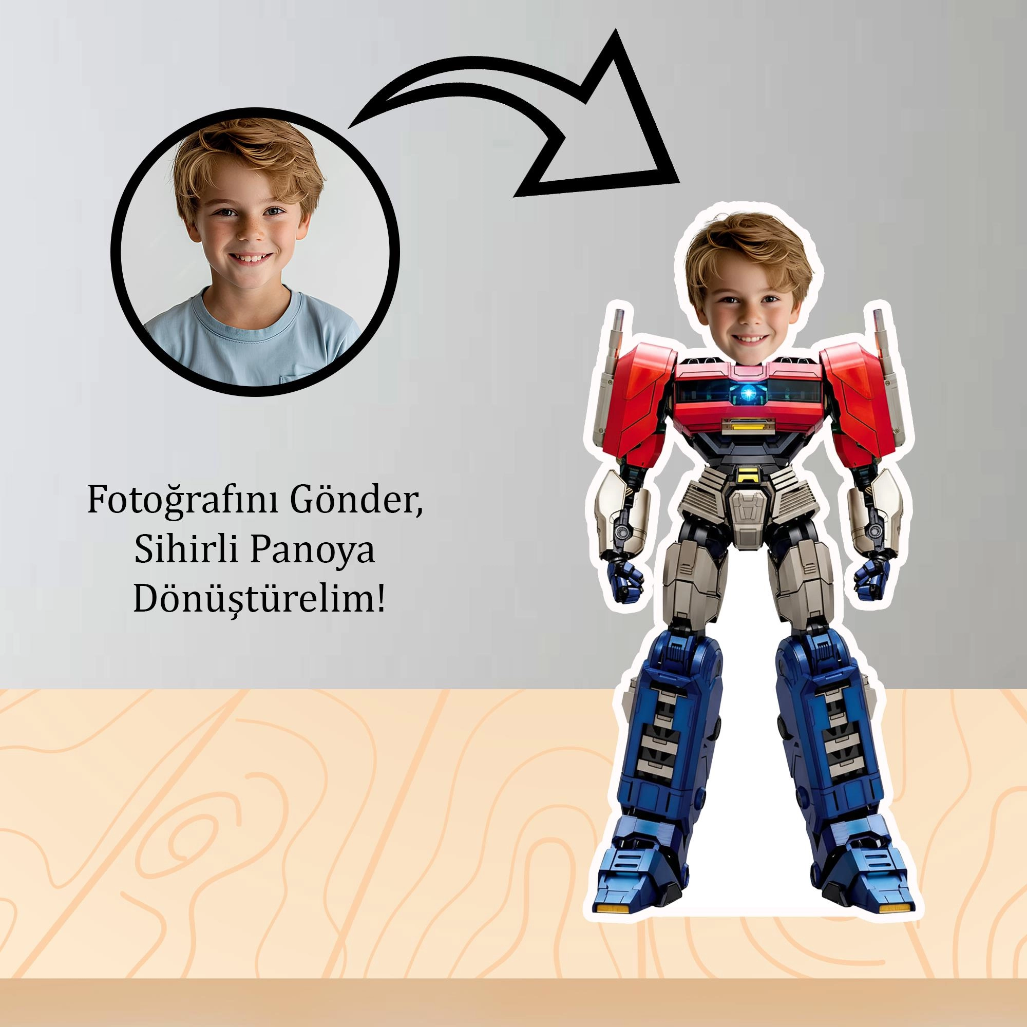 Kişiye Özel Transformers Optimus Prime Temalı Masa Panosu