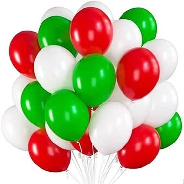 Kırmızı Yeşil Beyaz Metalik Balon 1500 Adet