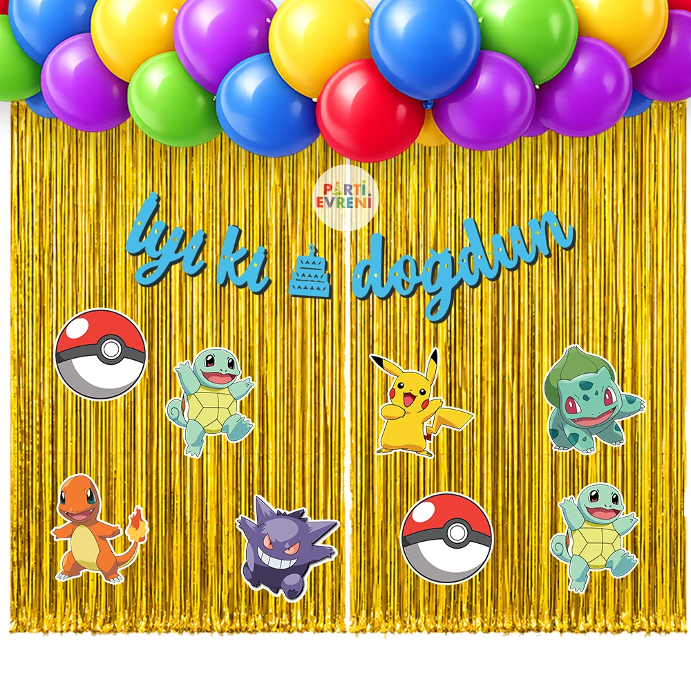 Pokemon Temalı Arka Fon Süsleme Seti