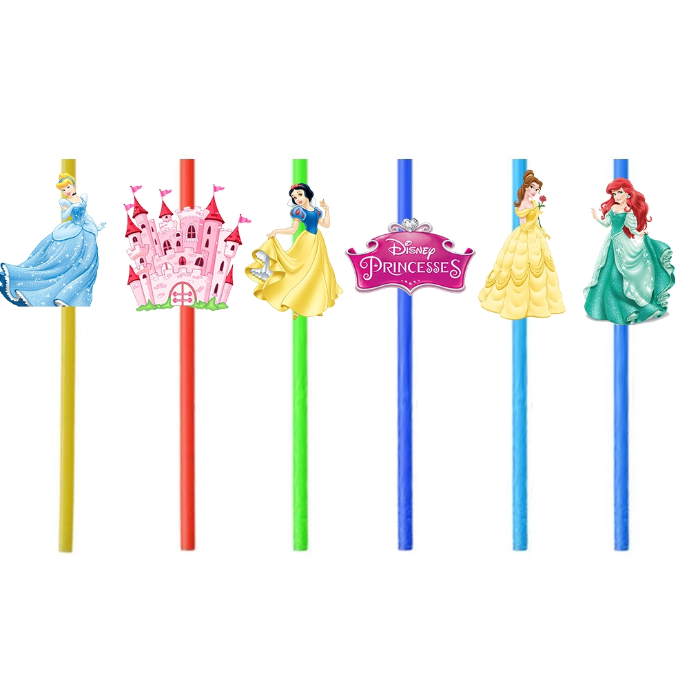 Prensesler Temalı 6’lı Plastik Pipet