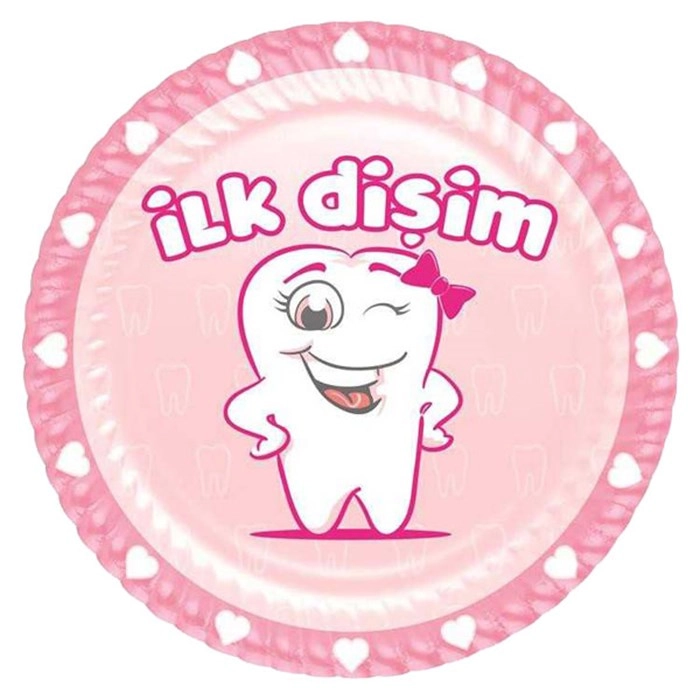 İlk Dişim Kız Pembe Tabak 8 Adet