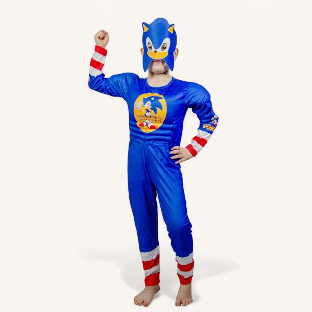 Sonic Karakter Kostümü Kaslı Versiyon
