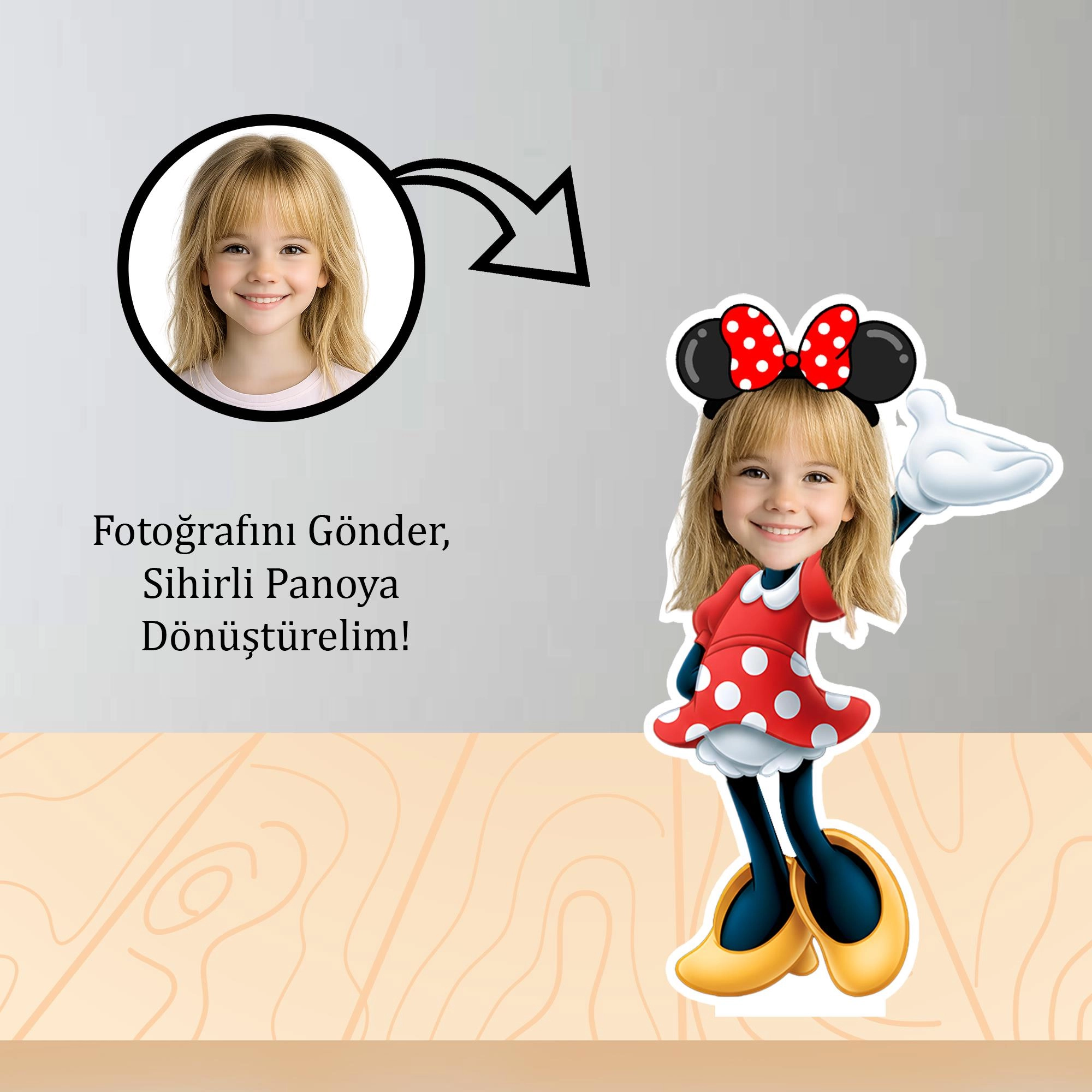 Kişiye Özel Minnie Mouse Temalı Masa Panosu