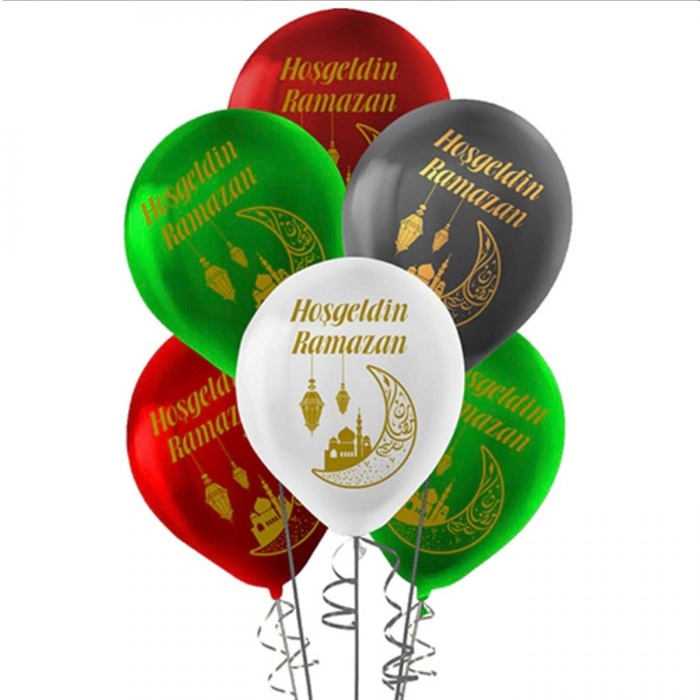 Hoşgeldin Ramazan Baskılı Karışık Balon 5 Adet
