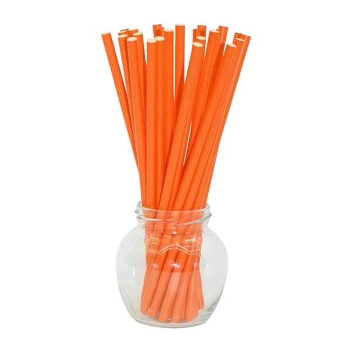 Turuncu Kağıt Pipet - 25 Adet