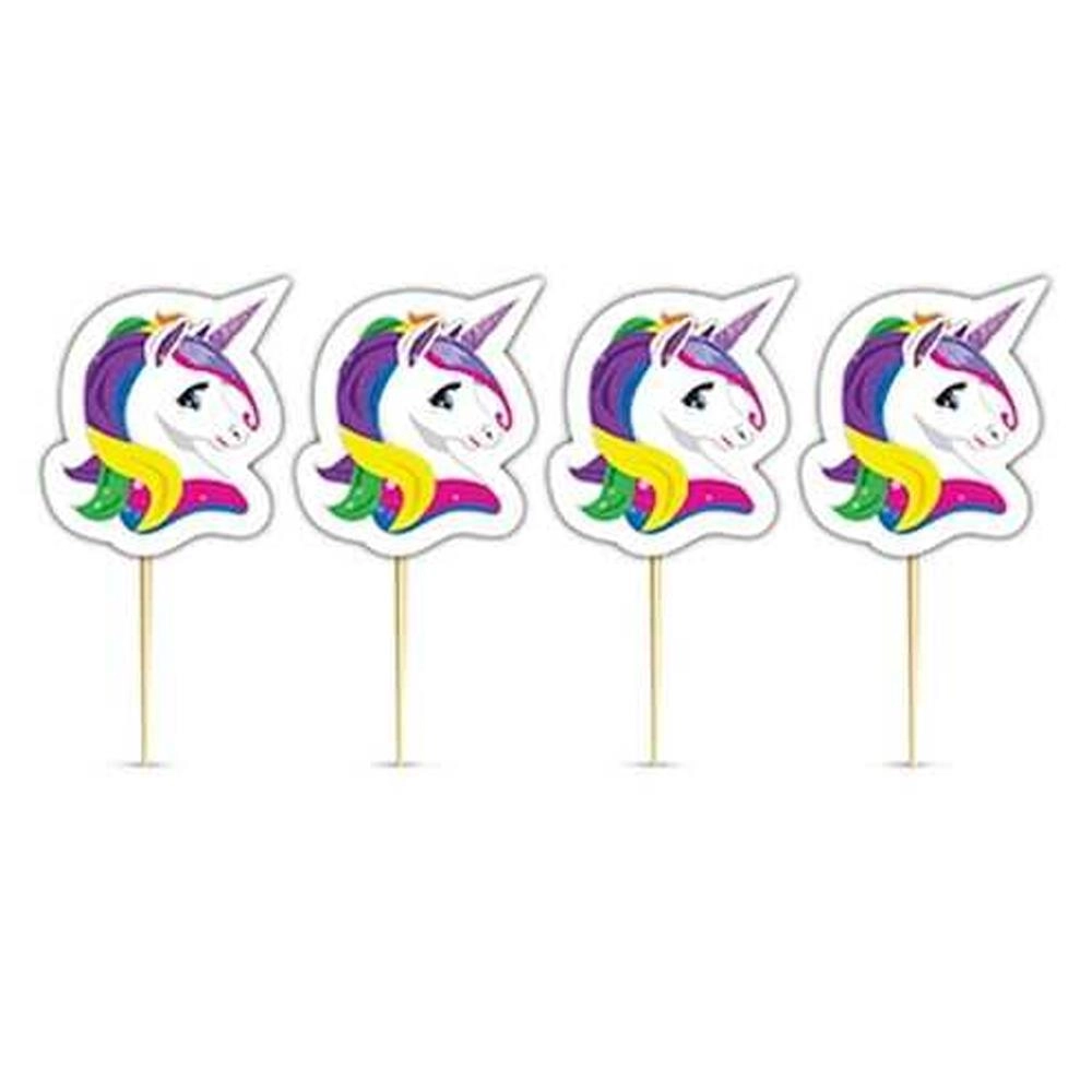 Unicorn Doğum Günü Temalı Kürdan Süs 10 Adet