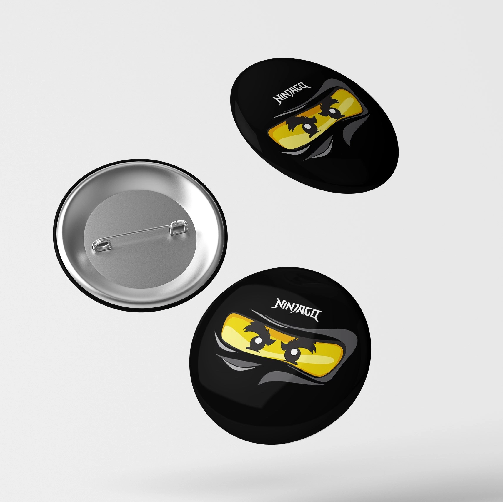 Ninja Go Siyah Temalı İğneli Rozet 1 Adet