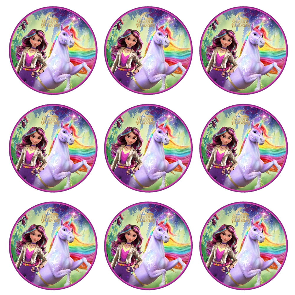 Unicorn Akademisi Temalı Etiket 10 Adet - 5 cm