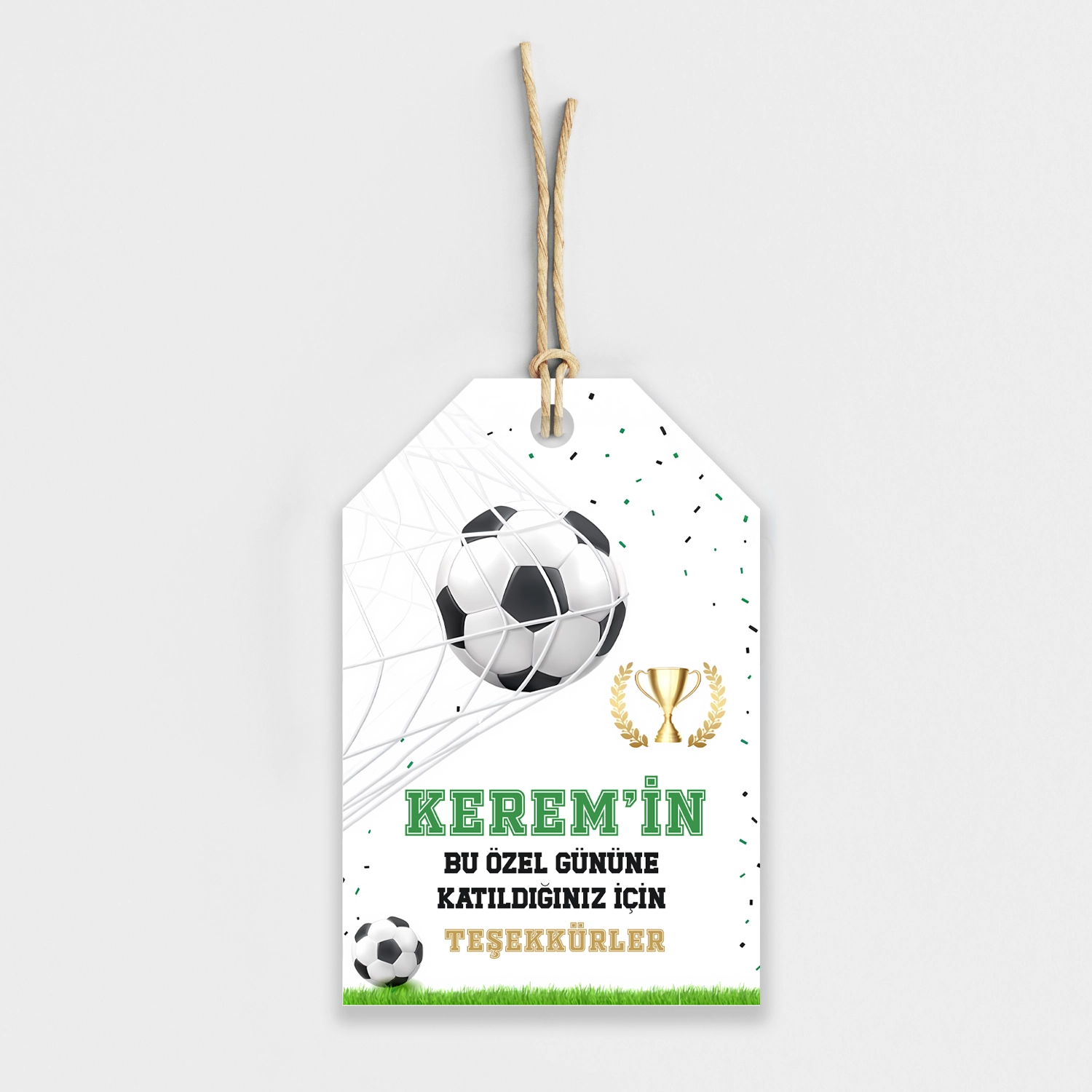 Futbol Temalı Kişiye Özel Teşekkür Kartı 8’li