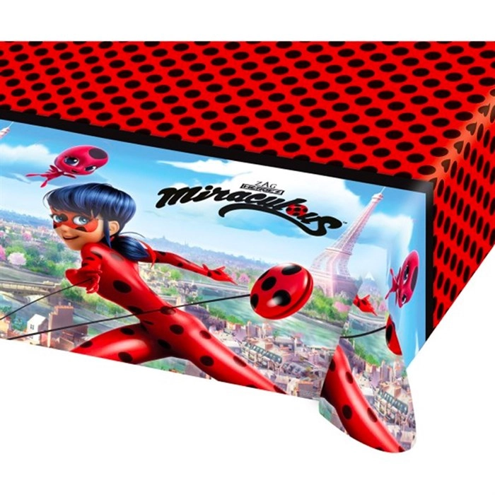 Mucize Uğur Böceği ile Kara Kedi Plastik Masa Örtüsü 120x180 cm