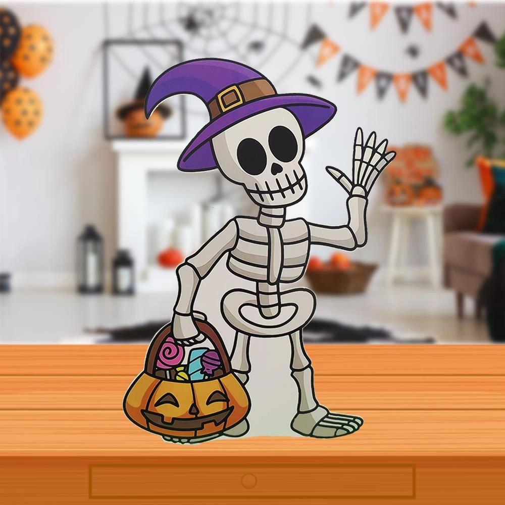 Halloween Büyücü İskelet Pano