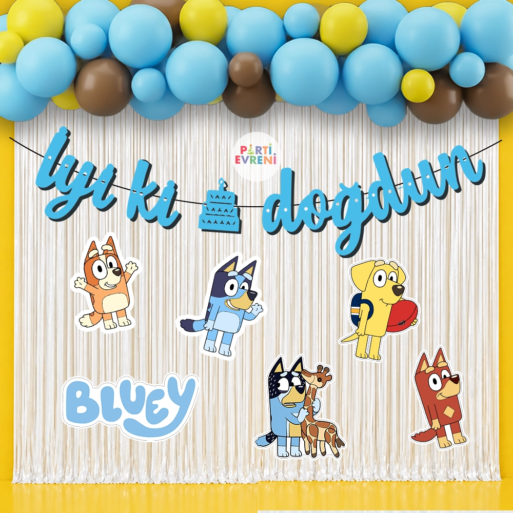 Bluey Temalı Arka Fon Süsleme Seti