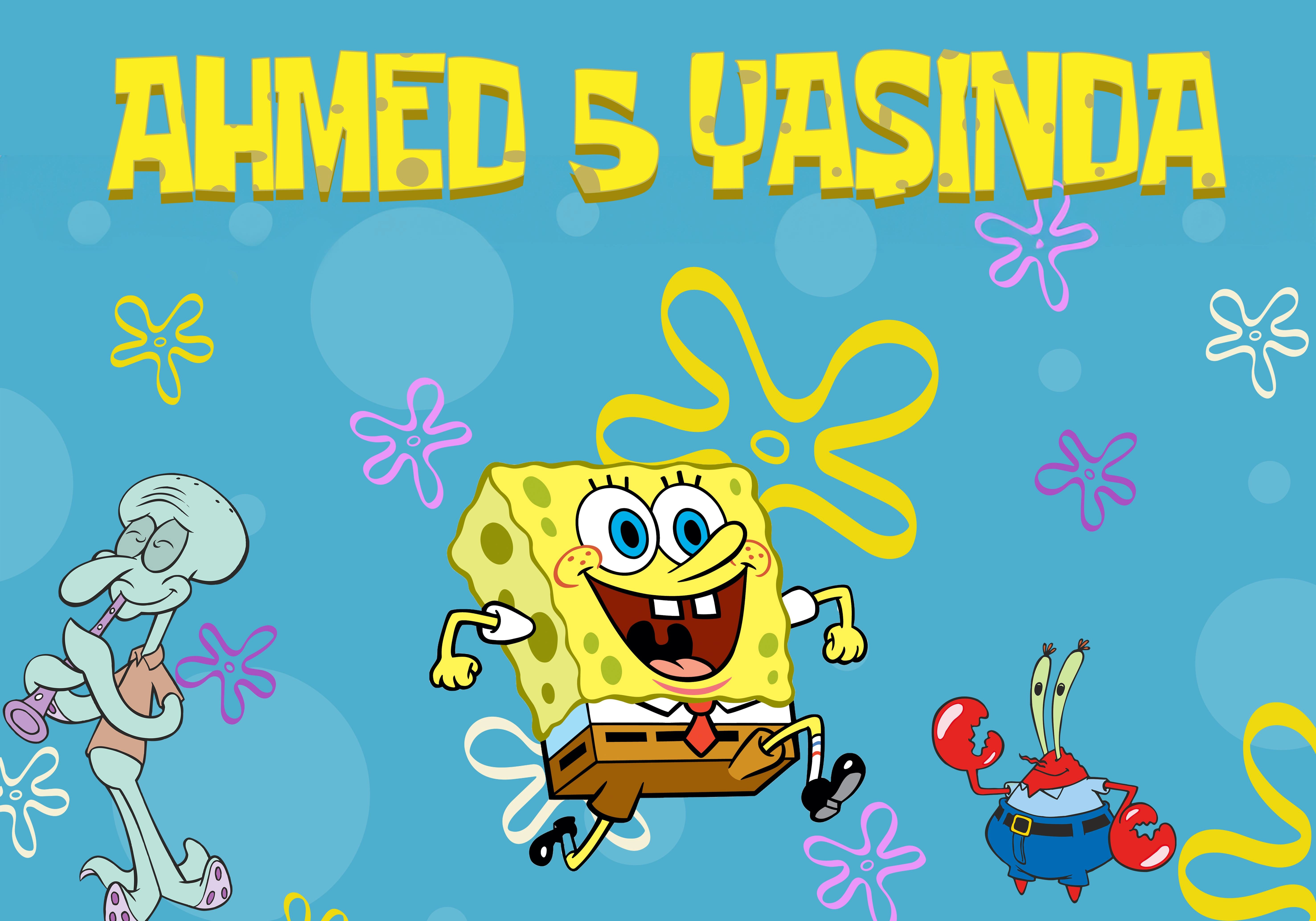 SüngerBop Temalı Kişiye Özel Afiş Banner