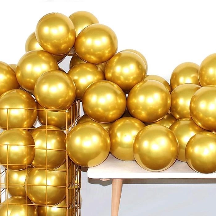 Altın Krom Kaplı Metalik Balon - 50 Adet