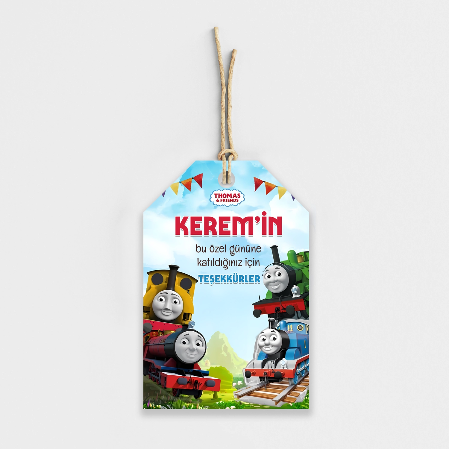 Tren Thomas Temalı Kişiye Özel Teşekkür Kartı 8’li