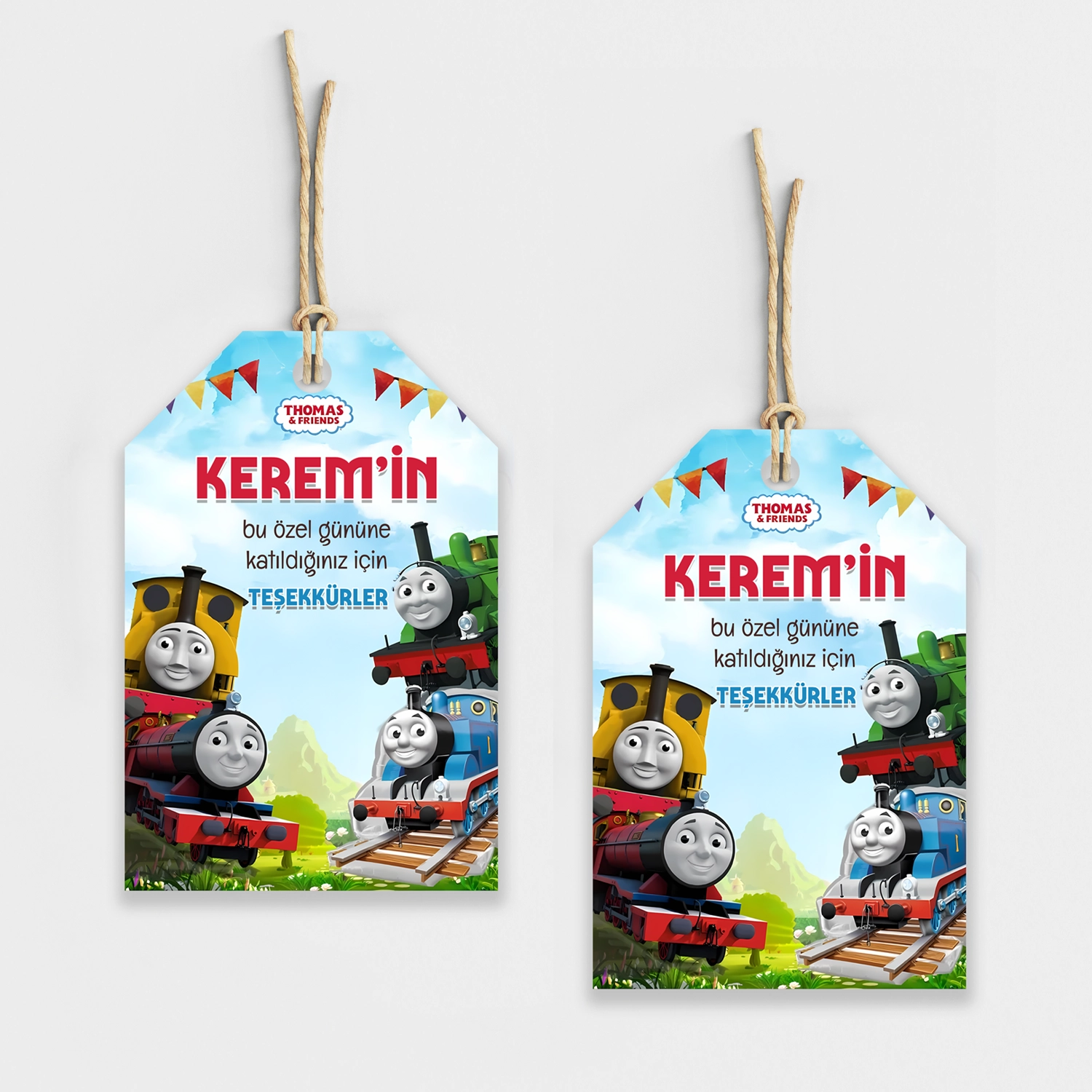 Tren Thomas Temalı Kişiye Özel Teşekkür Kartı 8’li