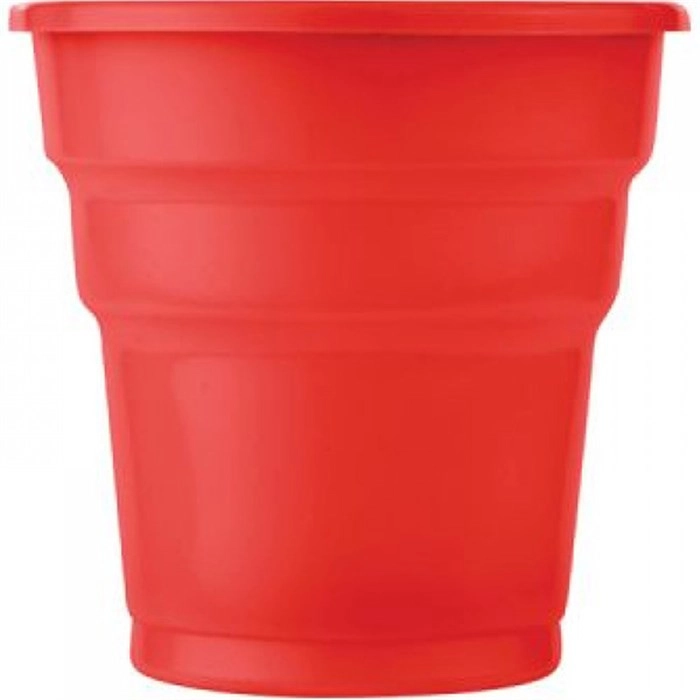 Kırmızı Plastik Bardak 5 Adet 200 ml