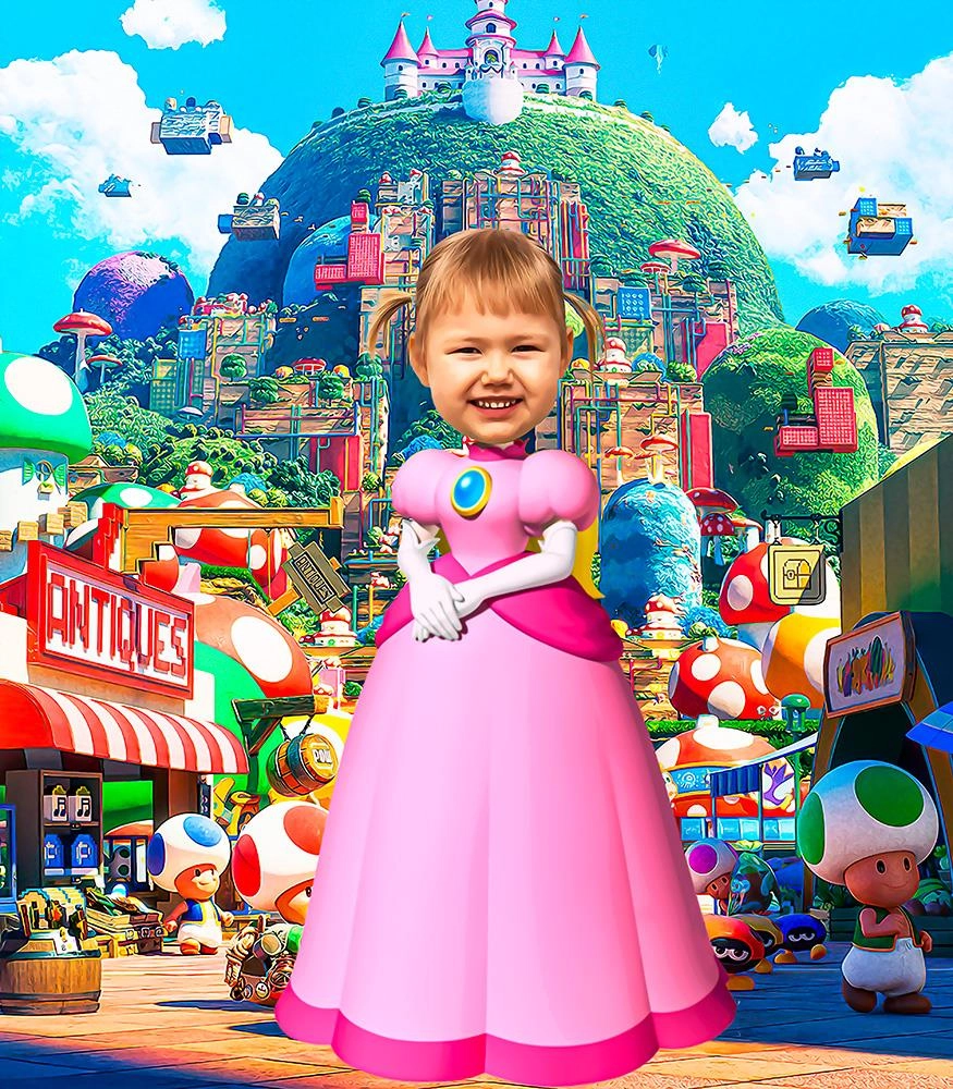Prenses Peach Temalı Kişiye Özel Poster