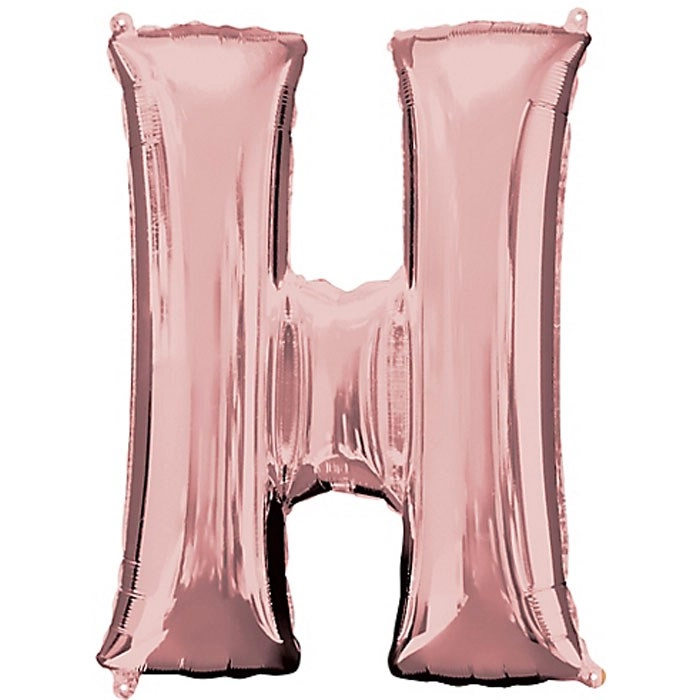 H Harfi Rose Gold Folyo Balon 1 Metre