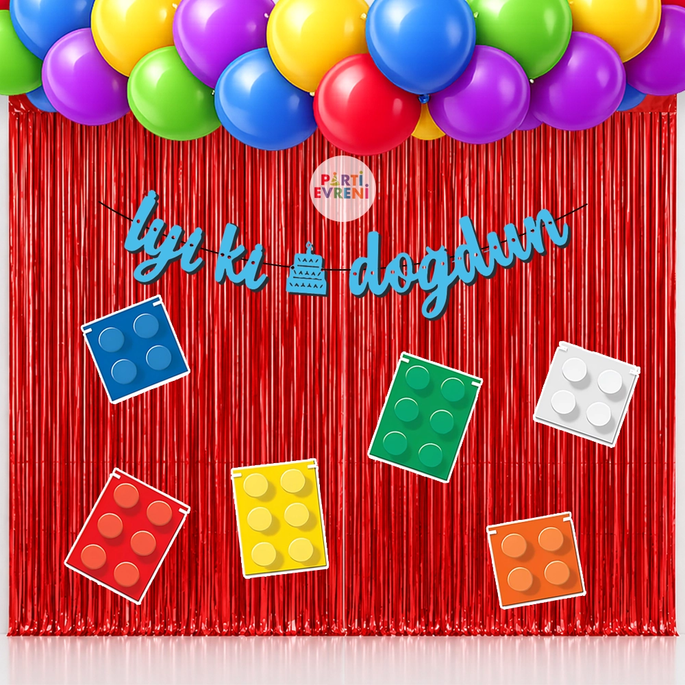 Lego Temalı Arka Fon Süsleme Seti