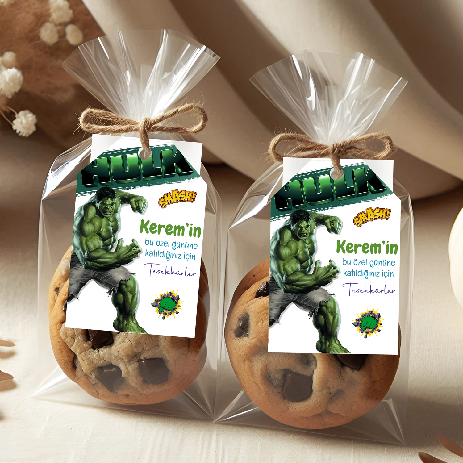 Hulk Temalı Kişiye Özel Teşekkür Kartı 8’li