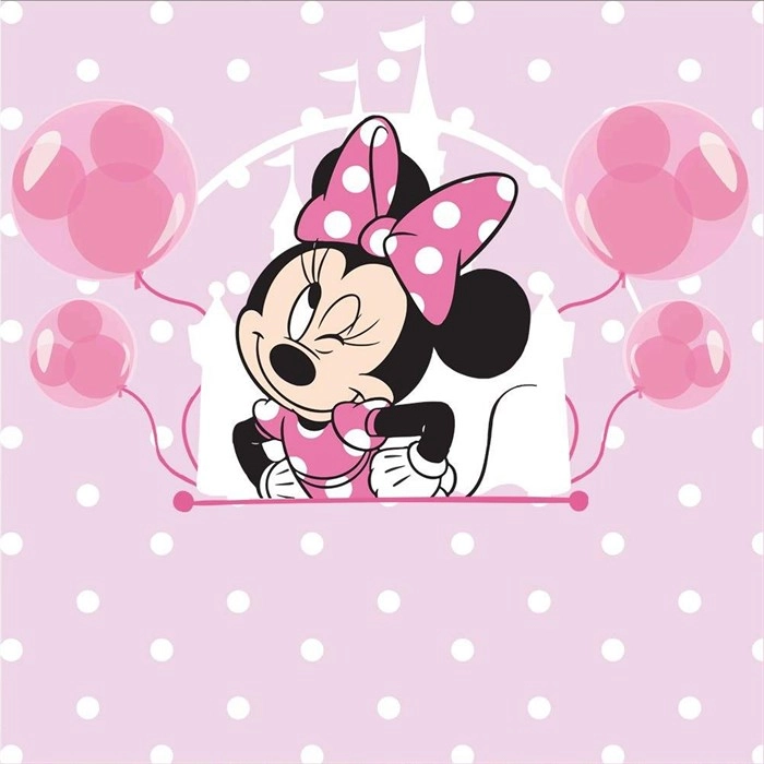Minnie Mouse Doğum Günü Kare Branda Afişi - 2 Boy Seçenekli