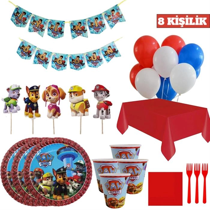 Paw Patrol Ultra Lüks Doğum Günü Seti 8 Kişilik