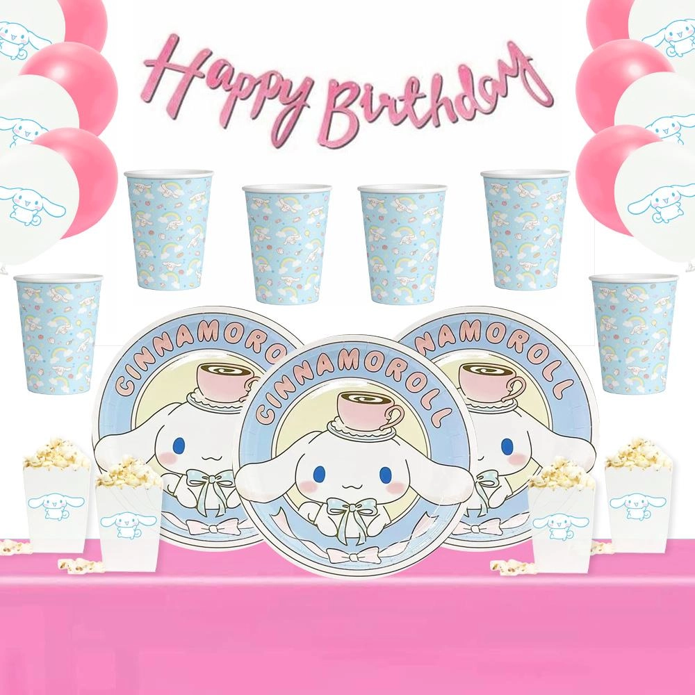 Cinnamoroll Temalı Doğum Günü Seti 8 Kişilik