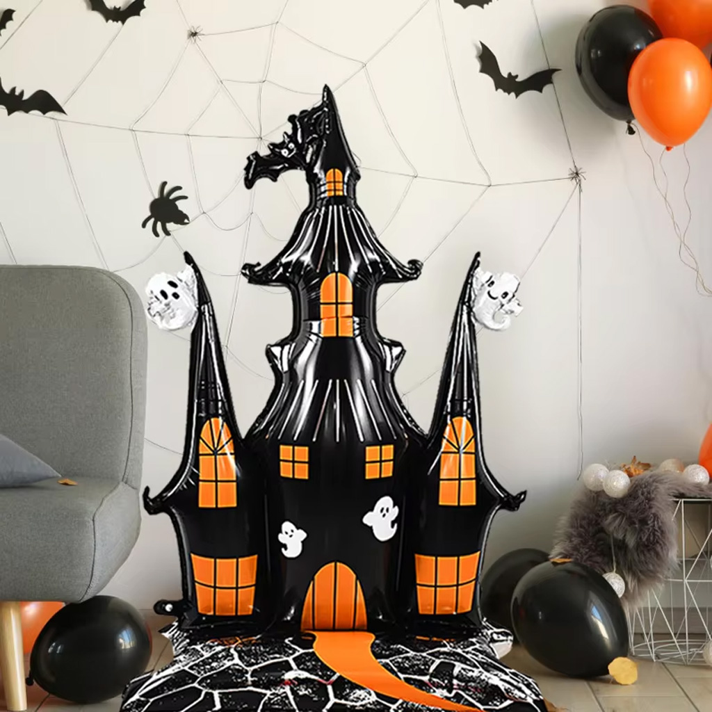 Ayaklı Halloween Şatosu Folyo Balon 150 cm