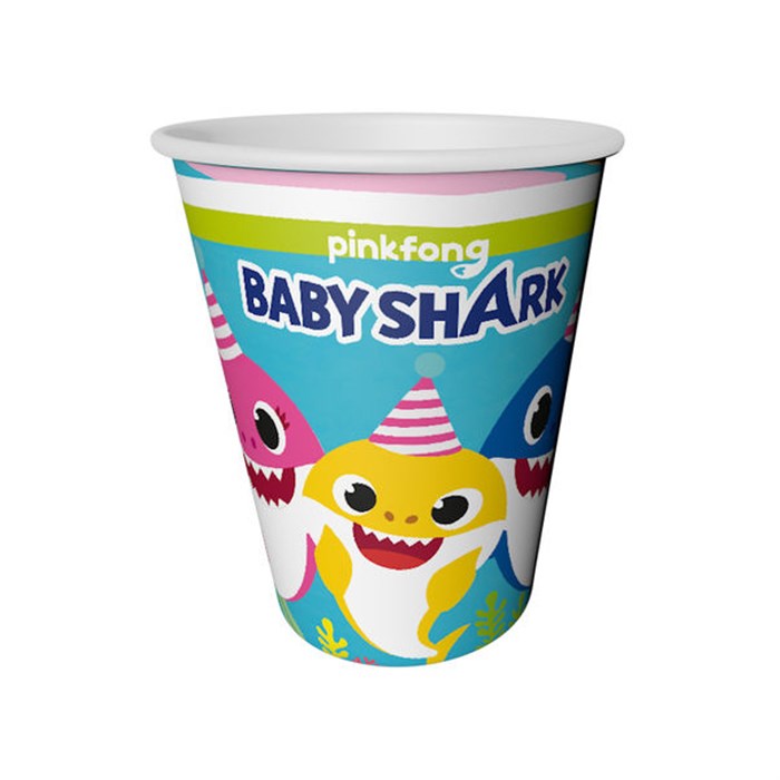 Baby Shark Temalı Karton Bardak 8 adet