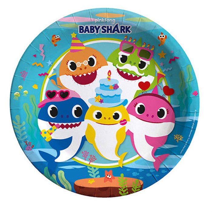 Baby Shark Temalı Karton Tabak 8 Adet