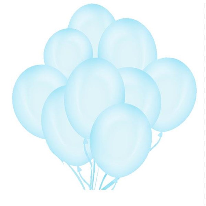Mavi Şeffaf Lateks Balon - 5 Adet