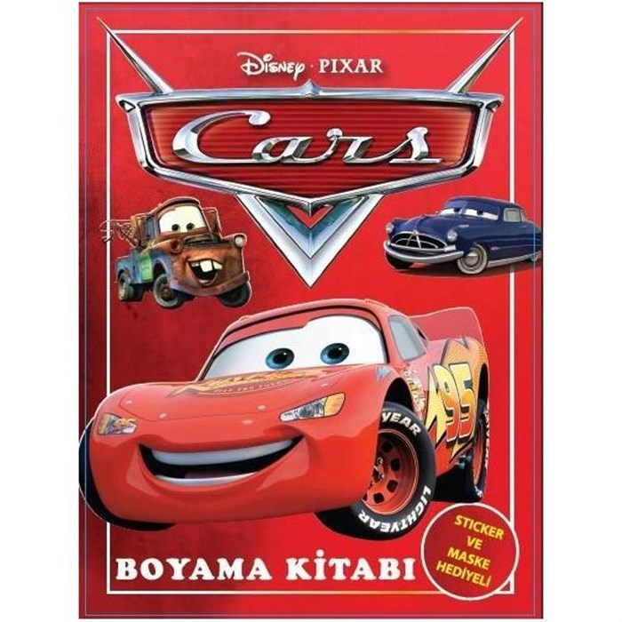 Cars Arabalar Temalı Boyama Kitabı (Sticker+Maskeli)